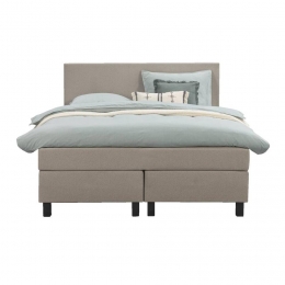 25korting-LeenBakker-BoxspringLivEgaal-140x200Cm-VierkantePoot-Stof-Beige