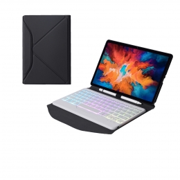 BluetoothKeyboardCasegeschiktvoorLenovoTabP11Pro-115inchhoes-QWERTYToetsenbordmetverlichting-Wit