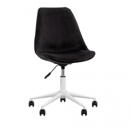 2eHalvePrijsLeenBakker-BureaustoelSenja-Zwart-WitMetaal-Velvet-WitZwart-65x65x875Cm