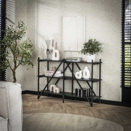 LifestyleFurnWandrekSidetableJerrodLiquidmetal85x130cm-Grijs