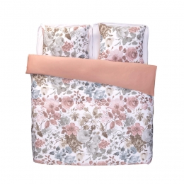 25korting-LeenBakker-DekbedovertrekNovaBloemen-Witroze-240x200220Cm-KatoenSatijn-RozeWitMultikleur