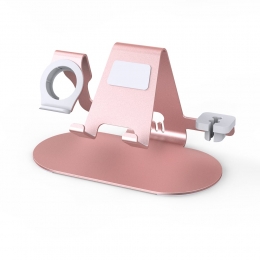 Case2go-MultifunctioneleTelefoonhoudergeschiktvooriPhoneApplewatchenAirpods-3in1Telefoonstandaard-Telefoonhouderbureau-RoseGoud