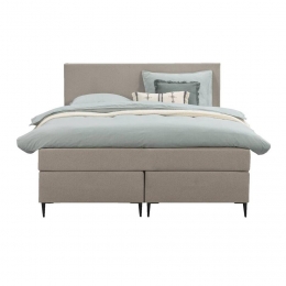 25korting-LeenBakker-BoxspringLivEgaal-140x200Cm-SlankePoot-Stof-Beige