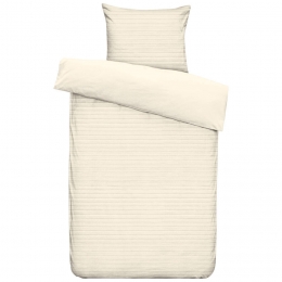 25korting-LeenBakker-DekbedovertrekPluchLines-Off-white-140x220Cm-Polyester-Crme