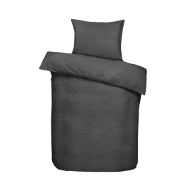 25korting-LeenBakker-DekbedovertrekDeanEffen-Antraciet-140x200Cm-Katoen-Zwart