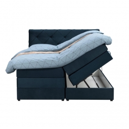 25korting-LeenBakker-BoxspringMetOpbergruimteLivGeruit-140x200Cm-StofVelvet-Blauw