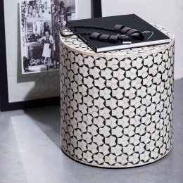 WOOODBijzettafelNevaMangohout37cm-Zwart-Rond-Exclusive