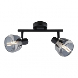 LeenBakker-2-spotNoah-SmokeGlas-E14-GlasMetaal-Zwart-21x10x285Cm