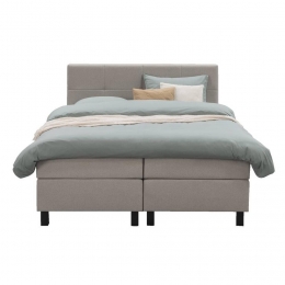 25korting-LeenBakker-BoxspringLivGeblokt-180x200Cm-VierkantePoot-Stof-Beige