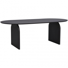 LeenBakker-EettafelBella-Mokka-75x220x100Cm-Mangohout-Zwart