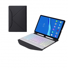 BluetoothKeyboardCasegeschiktvoorLenovoTabM10Plus2degeneratie-103inchhoes-QWERTYToetsenbordmetverlichting-Wit