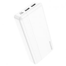 Borofone-Powerbank20000mAH-Incl2xUSBaansluiting-MetLEDDisplay-Wit