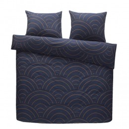 25korting-LeenBakker-DekbedovertrekSendaiGrafisch-caramel-200x200220Cm-Katoen-Blauw
