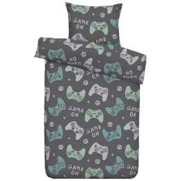 25korting-LeenBakker-DekbedovertrekFaas-Antracietgroen-140x200220Cm-Katoen-GroenGrijs