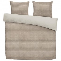 25korting-LeenBakker-DekbedovertrekPluchLines-Zand-240x220Cm-Polyester-Beige