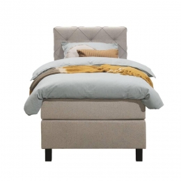 25korting-LeenBakker-BoxspringLivGeruit-90x200Cm-VierkantePoot-Stof-Beige