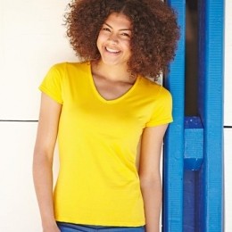 FruitoftheLoomLadyFitValueweightV-neckTActie