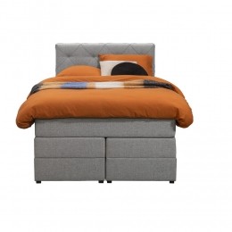 25korting-LeenBakker-BoxspringMetOpbergruimteLivGeruit-Licht-120x200Cm-Stof-Grijs