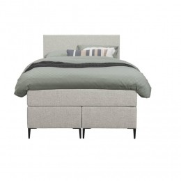 25korting-LeenBakker-BoxspringLivEgaal-Ecru-120x200Cm-SlankePoot-Stof-Crme