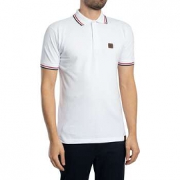 PoloShirtKorteMouwTrojanDriekleurigpiqupoloshirtmetpunt
