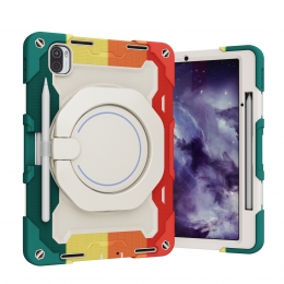 TabletHoesgeschiktvoorXiaomiPad55Pro-11Inch-ArmorCasemetRing-PencilHouder-RegenboogRood
