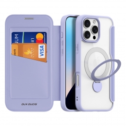 DuxDucis-TelefoonHoesjegeschiktvoorAppleiPhone16Pro-HoesjegeschiktvoorMagsafemagneet-Uitklapbare360ringstandaard-SkinXPro-BookCase-Paars