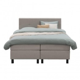 25korting-LeenBakker-BoxspringLivGeblokt-180x200Cm-VierkantePoot-Stof-Beige