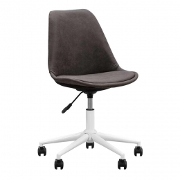 2eHalvePrijsLeenBakker-BureaustoelSenja-Stof-Antraciet-WitMetaal-MetaalStof-Grijs