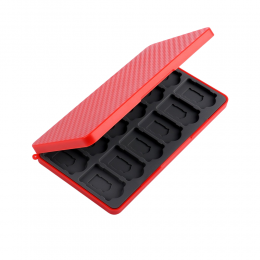 Case2go-HoesgeschiktvoorNintendoSwitchGameCard-NintendoSwitchcasemet24vakjes-Rood