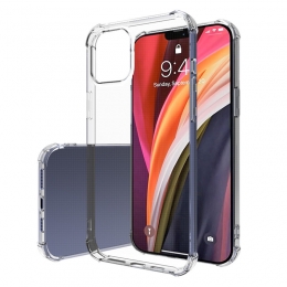 AppleiPhone12ProMaxHoesje-ClearSoftCase-SiliconenBackCover-ShockProofTPU-Transparant