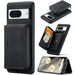 CaseMe-TelefoonhoesjegeschiktvoorGooglePixel8MetMagnetischePasjeshouder-BackCover-Zwart