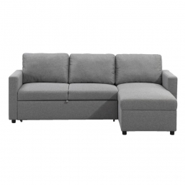 LeenBakker-SlaapbankTurijnMetOpbergruimte-82x215x145Cm-Stof-Grijs