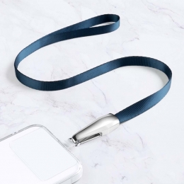Telefoonkoord-UniverseleKoordvoorMobiel-MetAfneembaarKoord-42cmkoord-Blauw