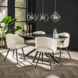 LifestyleFurnOvaleEettafelFelisaKeramiek180x90cm-ZwartMarmerlook-Ovaal