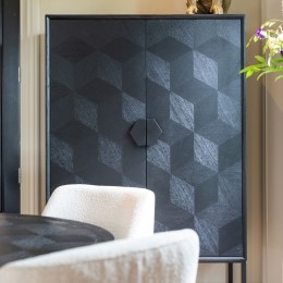 RichmondOpbergkastBlax110x175cmEikenhoutenstaal-zwart