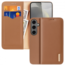DuxDucis-TelefoonHoesjegeschiktvoordeSamsungGalaxyS24Plus-HivoSeries-BookCase-Bruin