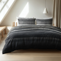 Sale-33DekbedovertrekKatoenFlanel-MarcusGrijs-Lits-Jumeaux240x220Cm-GrijsFlanel-Strepen-SleeptimeElegance-Dekbed-Discounternl