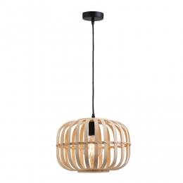 LeenBakker-HanglampAsherE27-Naturelkleur-150x33Cm-Bamboe-Zwart