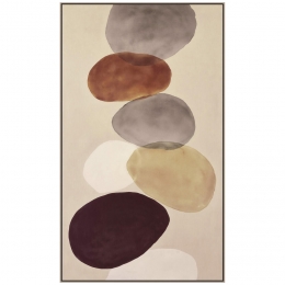 15korting-LeenBakker-SchilderijGekleurdeStenenFCL-118x70Cm-MDF-GrijsCrmeBruin-37x70x118Cm