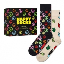 Happysocks2stuksPeaceSocksGiftSetActie
