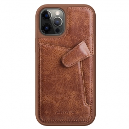 Nillkin-iPhone12ProMaxHoesje-AogeLeatherCaseSerie-BookCase-Bruin