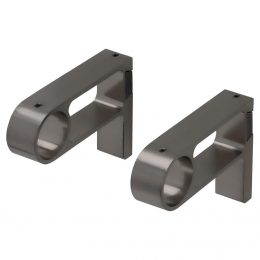 LeenBakker-WandsteunGordijnroedeHooked-GunMetal-28mm-S22016383-Metaal-Grijs