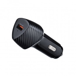 Forcell-1xUSBPoort-AdaptergeschiktvoorkabelsapparatenmetUSB-LuxeCarbonAutolader-Zwart