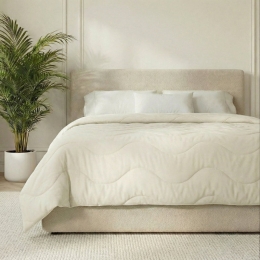 WasbaarEasyDekbedZonderOvertrek-ZonderOvertrekWaveUni-Crme-Dekbed-Discounternl