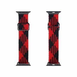 DuxDucis-SmartWatchBandjecompatibelmetAppleWatchSeries42mm44mm45mm-GevlochtenNylonStrapMixtureVersion-RoodenZwart