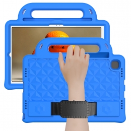 TablethoesgeschiktvoorLenovoTabM10Plus2degeneratie-103inchTB-X606-Schokbestendigecasemethandvaten-DiamondKidsCovermetschouderriem-Blauw