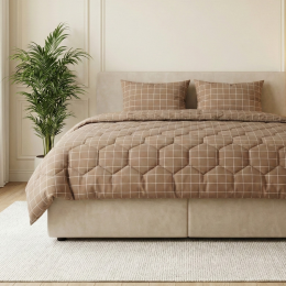 WasbaarEasyDekbedZonderOvertrek-ZonderOvertrek-McGregorSquares-Taupe-Dekbed-Discounternl