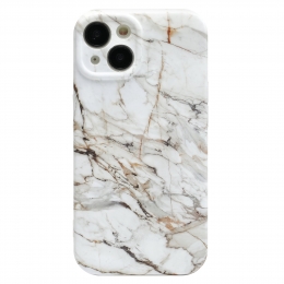 Hoozey-HoesjegeschiktvoorAppleiPhone14Plus-MarblePrint-Wit