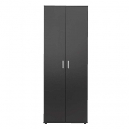 25korting-LeenBakker-KastInca2-deurs-Antraciet-184x70x345Cm-Spaanplaat-GrijsZwart-345x70x184Cm