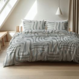 Sale-33DekbedovertrekKatoenFlanel-Danis-Lits-Jumeaux240x220Cm-GrijsAntracietMeerkleurigFlanel-Strepen-SleeptimeElegance-Dekbed-Discounternl